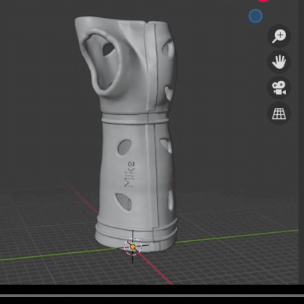 Screenshot of a 3D cast being designed in software